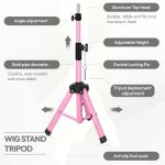 pink & adjustable wig stand tripod