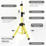 yellow & adjustable wig stand tripod